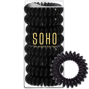 SOHO Spiral Hair elastics, Black - 8 pieces.