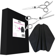 UNIQ Hairdressing Scissors Set for Home Haircuts including Hairdressing Cape
