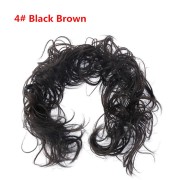 Messy Curly Hair Bun #4 - Blackish brown