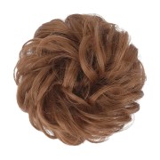 Messy Bun hair elastics with curly artificial hair - 30# Light brown