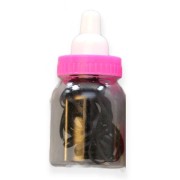 Hair Elastics - 2 mm 30 pcs in Baby Bottle - Black