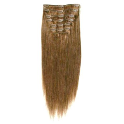 Clip on hair #12 50 cm Light Brown
