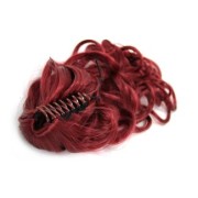 Ponytail Extensions with hair claw, Curly - redbrown #33