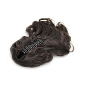 Ponytail Extensions with hair claw, Curly - Darkbrown #2