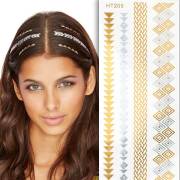 Flash Hair Tattoo - Silver and Gold HT205
