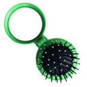 Compact Make-up Mirror with Brush Green