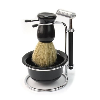 Shaving set for men with Shaver, Brush, Foam and Holder