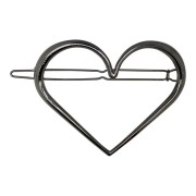 SOHO Heart XL Metal Hair Clip - Silver