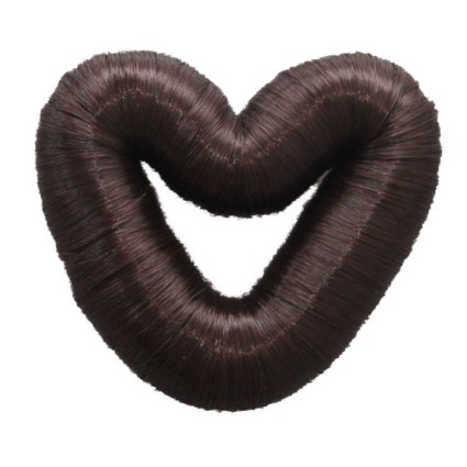 5 cm Love Heart Hair Donut witth fake hair - Black