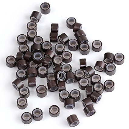Silicone micro rings brown 100 pcs.