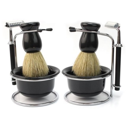 Shaving set for men with Shaver, Brush, Foam and Holder