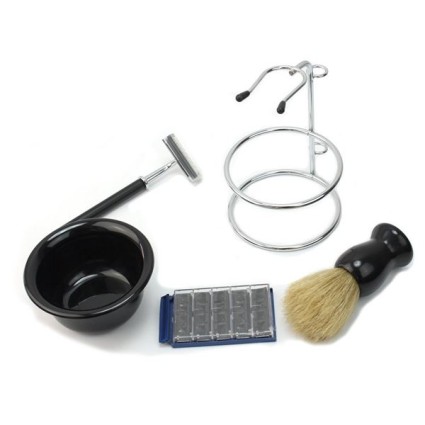 Shaving set for men with Shaver, Brush, Foam and Holder