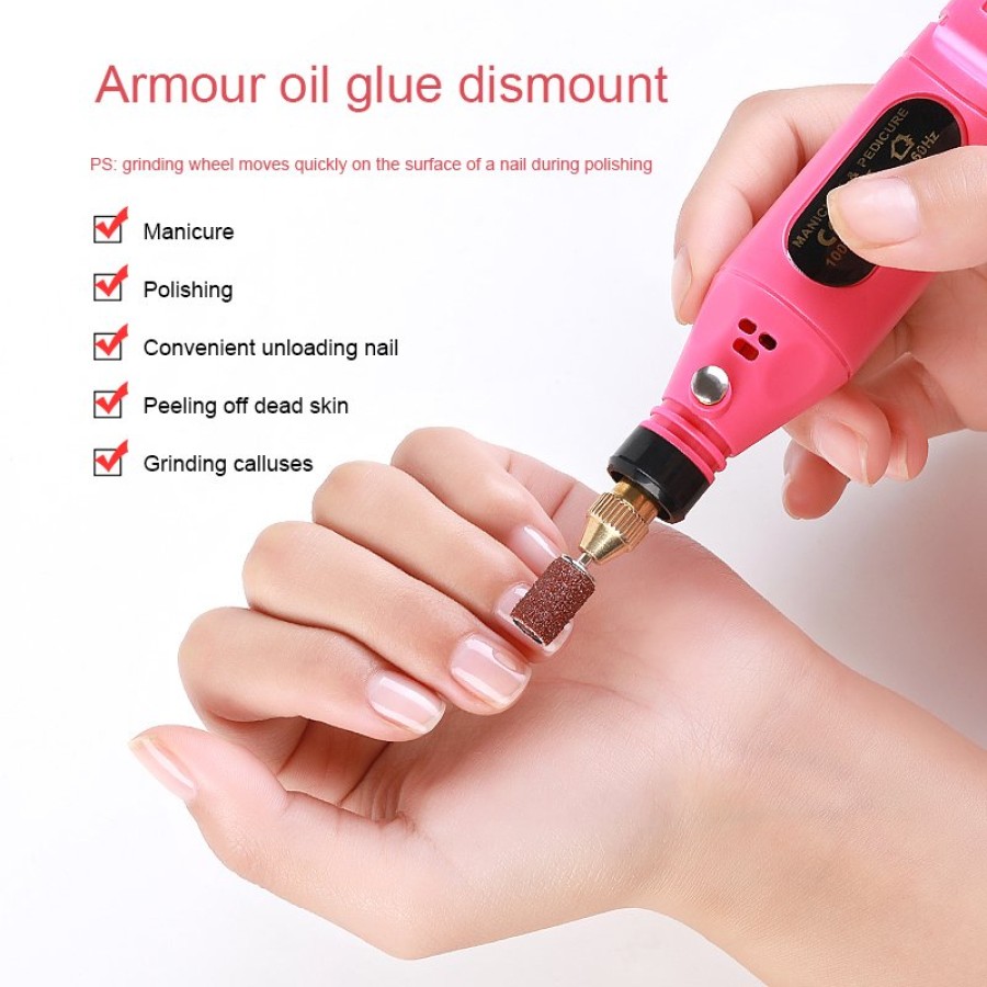 Buy Professional Nail Drill Machine 30000 RPM Efile Electric Nail Filer Kit  for Finger Toe Nails, Acrylic Gel Nails, Manicure Pedicure Drill with 6Pcs  Nail Bits, 106Pcs Sanding Bands - Pink Online