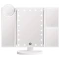 UNIQ Hollywood Makeup Mirror Trifold Mirror with LED Lights, White