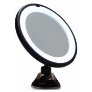 UNIQ Round Mirror with LED Light and Suction Cup x10 Magnification - Black