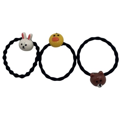3 sweet rubber bands with animals - For children