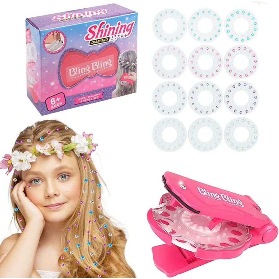 FashionGirl Bling Bling Hair Bedazzler Kit with 180 Rhinestone / Diamonds + Diamond Hair Machine - for Kids