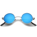 Retro Sunglasses - Round Blue Glass