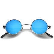 Retro Sunglasses - Round Blue Glass