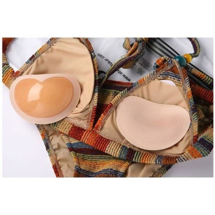 BH Pads - Heart shaped Push Up Pads to put in the Bra - Beige