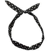 Flexi Headband with wire - Black and white polka dots