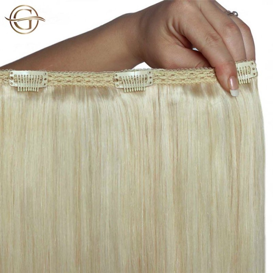 Clip on hair extensions #12/613 Dark Blonde mix - 7 pieces - 50 cm