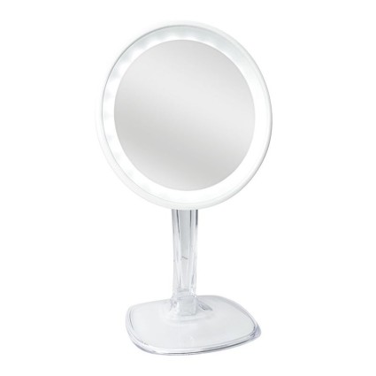 Halo Rechargeable LED Mirror with 10x Magnification - White