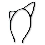 Headband with Cat Ears - Black