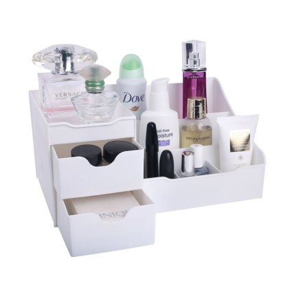 UNIQ Organizer for makeup & skin care products with 9 compartments - White