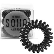 SOHO Spiral Hair Elastics, ALL BLACK - 3 pcs