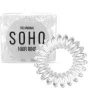 SOHO Spiral Hair Elastics, CRYSTAL CLEAR - 3 pcs