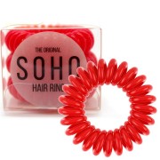SOHO Spiral Hair Elastics, STRAWBERRY RED - 3 pcs