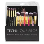Technique PRO Makeup Brushes, Gold edition - 10 pcs
