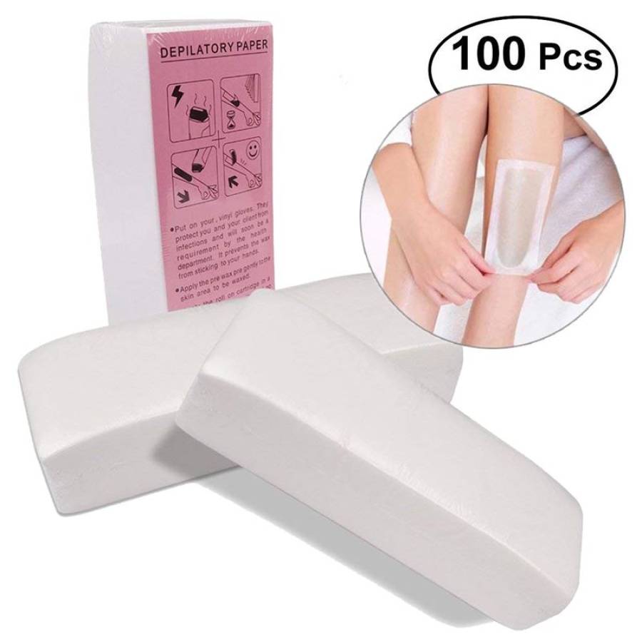 100 Pieces Non-woven Waxing Strips Hair Removal Wax Paper 