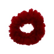 Hair Elastic with Fur - Faux Scrunchie, Red