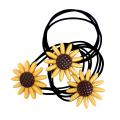 Sunflower hair elastics - 3 rebounds in 1