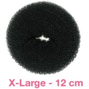 12 cm hair donut black mega size
