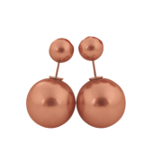 Double pearl earrings, brown
