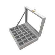 UNIQ jewelry box in gray velor