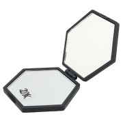 Uniq mini compact hexagon mirror - black