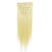 7set Fake Hair Extensions fiber hair platin Blonde 60#