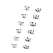 Butterfly locks to earrings/earpieces - 6 pairs