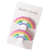 Soho Fawn Hair Buckles - Rainbow