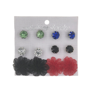 Daisy Crystal Earrings - 6 Set - Style 4