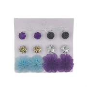 Daisy Crystal Earrings - 6 Set - Style 5