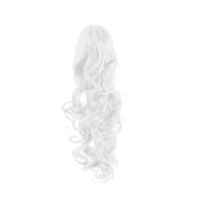 Pony Tail Fiber Extensions Curly Total White