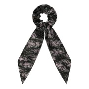 Soho Britta Scrunchie with scarf - black with pattern