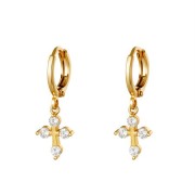 Soho gilded gold cross hoop earrings