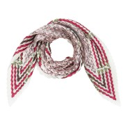 Soho diamond scarf 70 x 70 cm - white/red