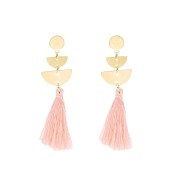 Soho Tassel earrings with tassels - gold/pink